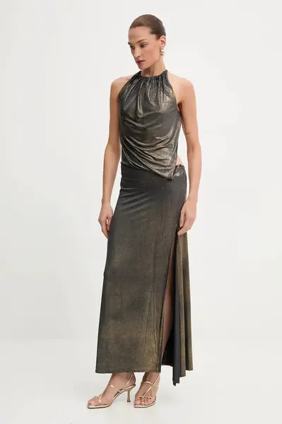 Šaty Diesel D-KARAM-LONG zlatá barva, maxi, přiléhavé, A18559.0NKCU