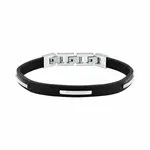 Trussardi Pánsky náramok z čiernej kože T-Leather TJAXZ10