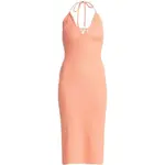 Roxy LATE SUNSET HALTER Dámské letní midi šaty, lososová, velikost