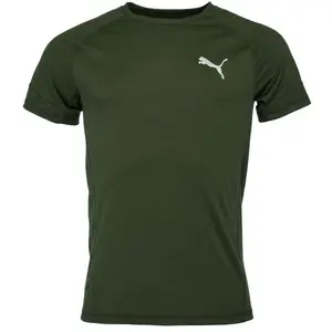 Puma EVOSTRIPE TEE Pánské tričko, tmavě zelená, velikost