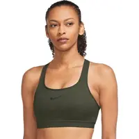 Nike DRI-FIT SWOOSH Dámská sportovní podprsenka, khaki, velikost S A-C