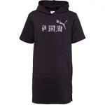 Puma HOODED LOGO DRESS Dámská moderní mikina, černá, velikost