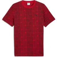 Puma ESSENTIALS LOGO LAB AOP TEE Pánské triko, červená, velikost