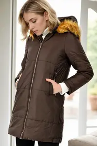 Z6590 DEWBERRY LADIES' COAT-COFFEE 1