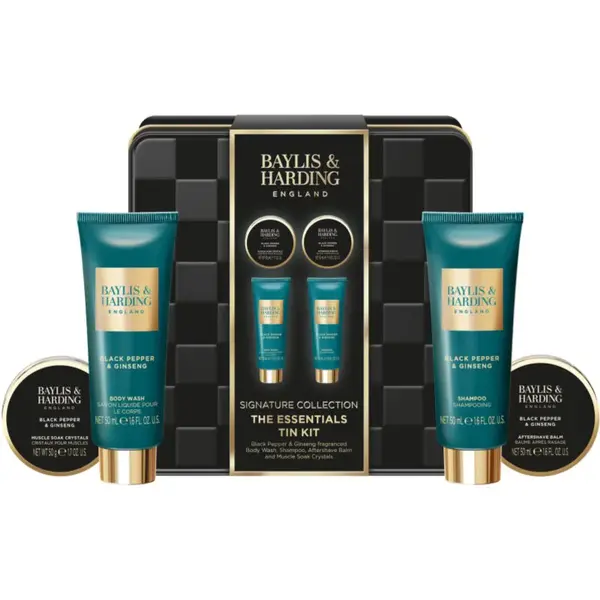 Baylis & Harding Black Pepper & Ginseng dárková sada plechový box pro muže