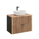 Petits-meubles UMYVADLO 80.6cm Gaia Dubové dřevo a černá barva