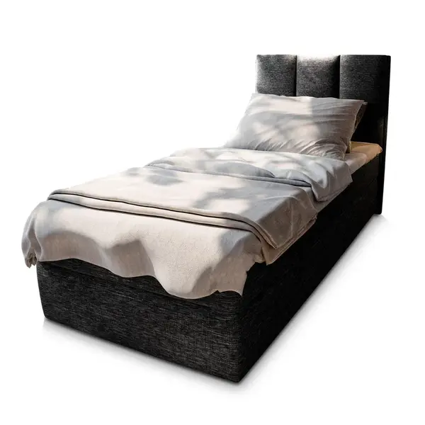 MASSENO AMERICKÁ POSTEL MERIL 80x200 cm, s matrací a úložným prostorem, černá