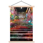 MuchoWow PLAKÁT S MAGNETICKOU LIŠTOU Schody - Graffiti - Barvy - Umění 60x90 cm