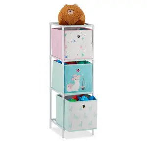 Relaxdays REGÁL Vícebarevný dětský 3-boxy lama