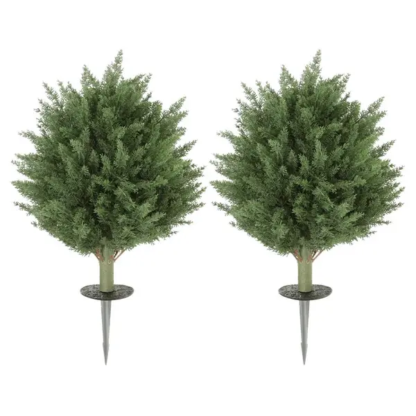 HOMCOM UMĚLÉ ROSTLINY s UV ochranou Cypřiš 40 cm, sada 2 ks