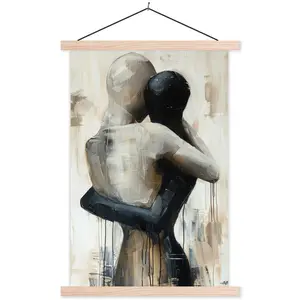 MuchoWow PLAKÁT S MAGNETICKOU LIŠTOU Abstraktní - Láska - Černobílé - Moderní 40x60 cm