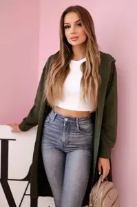 Pelerína s kapucí oversize khaki