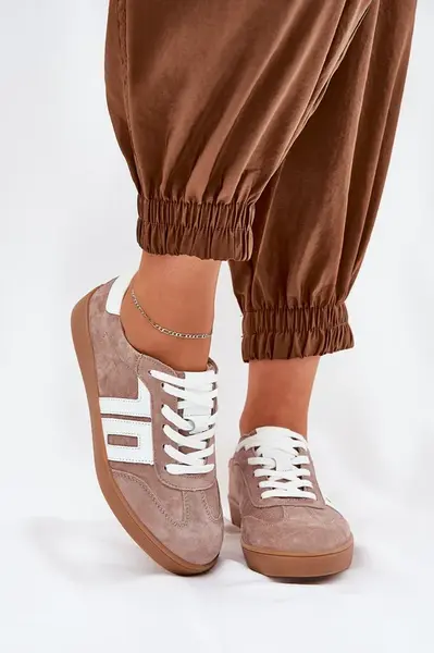 Kopačky Sportovní Boty Z Semiše Béžové Vinceza 79517