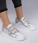 Gemre Silver animal print Velcro sneakers Astrala