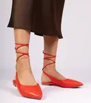 Gemre Red flat eco-leather pumps Terry