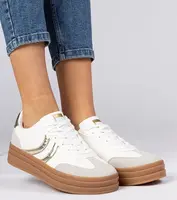 Gemre White women's sneakers with a gold accent Melly