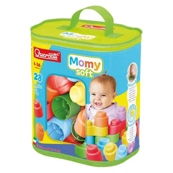 Quercetti Momy Soft Bag - měkké kostky - 28 ks