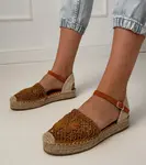 Gemre Brown Santos perforated espadrille sandals