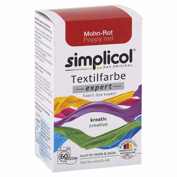 Simplicol barva na textil Makově červená 150g