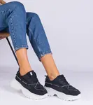 Gemre Black women's sneakers decorated with rhinestone cord Masala