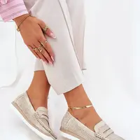 Boto Dámské mokasíny z eco kůže stříbrné Bralithia