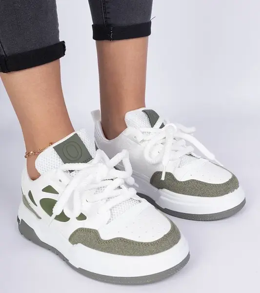 Gemre Green women's sneakers with chunky laces Alpacco