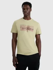 Pánské regular tričko s potiskem 4f khaki m