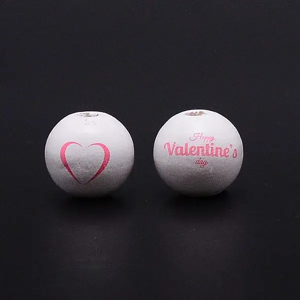 Printed Wood European Beads