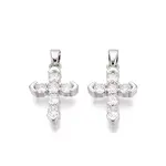 Brass Micro Pave Clear Cubic Zirconia Pendants