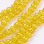 Spray Painted Crackle Glass Beads Strands