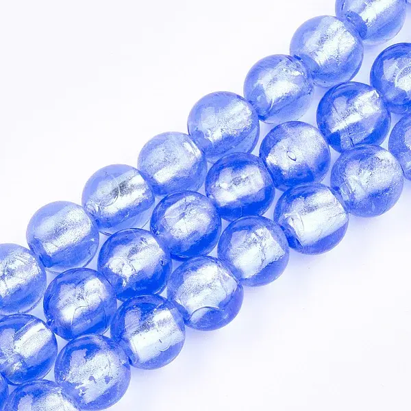 Handmade Silver Foil Glass Beads