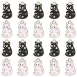 40Pcs 2 Colors Alloy Enamel Pendants