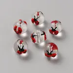 Transparent Painted Glass Beads