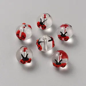 Transparent Painted Glass Beads