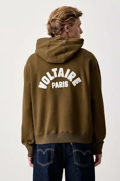 Zadig&Voltaire  mikina s kapucňou pánska bavlnená SACHA