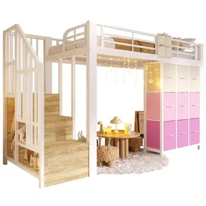 OKWISH PATROVÁ postel 90/200 cm bílá z kovu a MDF s úložným prostorem