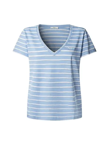 Pepe Jeans Tričko 'Megan'  modrosivá / biela