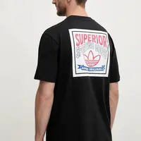 Bavlněné tričko adidas Originals Graphic Lo Ss T pánské, černá barva, s potiskem, JW0161