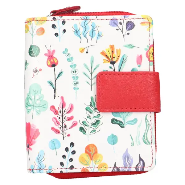 Dámská kožená peněženka DD Anekta Magdalen - květy