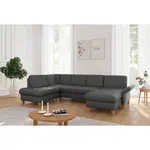 Sit & More SEDACÍ SOUPRAVA, textil, tmavě šedá