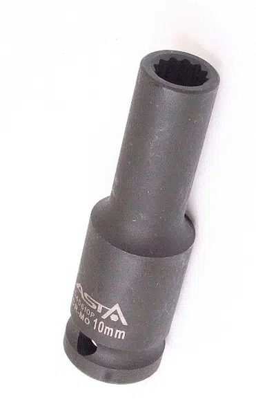 Hlavice nástrčná úderová 1/2" 27 mm, 12hranná, prodloužená 78 mm - ASTA Velikost: 10 mm