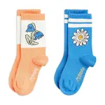 Dětské ponožky Mini Rodini Flower 2-pack modrá barva, 2566010300