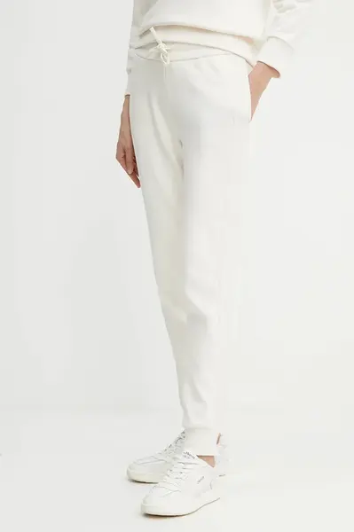 Bavlněné tepláky Armani Exchange dámské, béžová barva, s aplikací, XW000503 AF12804