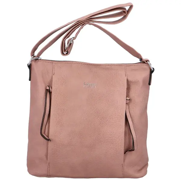 Trendová dámká koženková crossbody Larika, růžová
