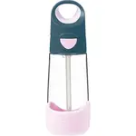 b.box Bottle with Straw fľaša s rúrkou Indigo Pink 1 ks
