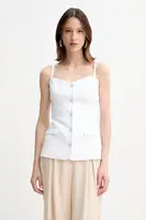 Lněná halenka Guess ISABEAU dámská, bílá barva, hladká, W5GH0L WH5L2