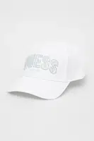 Kšiltovka Guess INES dámská, bílá barva, hladká, W5GZ15 WEGD0