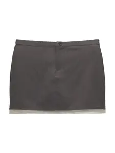 Pull&Bear Sukňa  tmavosivá / biela