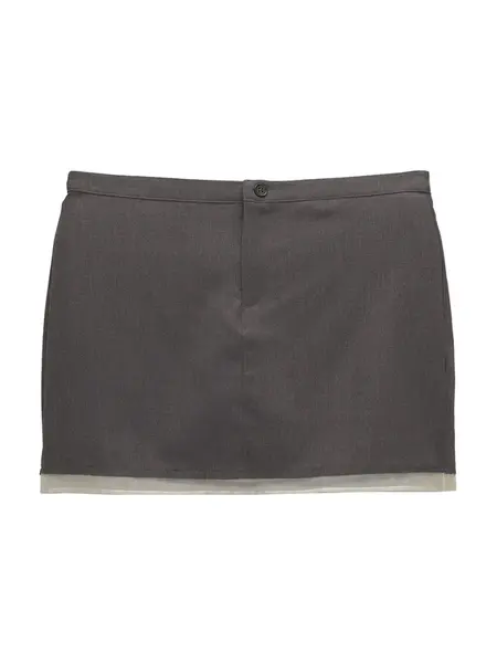 Pull&Bear Sukňa  tmavosivá / biela