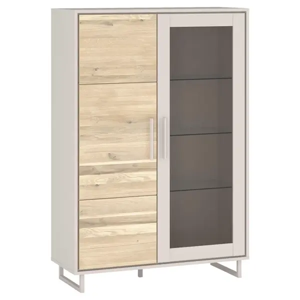 Livetastic VITRÍNA, dub, dub bianco, kašmírová, 102/148/40 cm